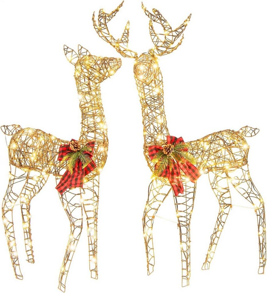 KOMFOTTEU Dekoobjekt Weihnachtsdekoration (2 St), mit 200 Lichtperlen von KOMFOTTEU