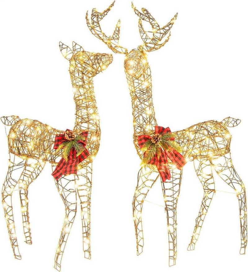 KOMFOTTEU Dekoobjekt Weihnachtsdekoration (2 St), mit 200 Lichtperlen von KOMFOTTEU