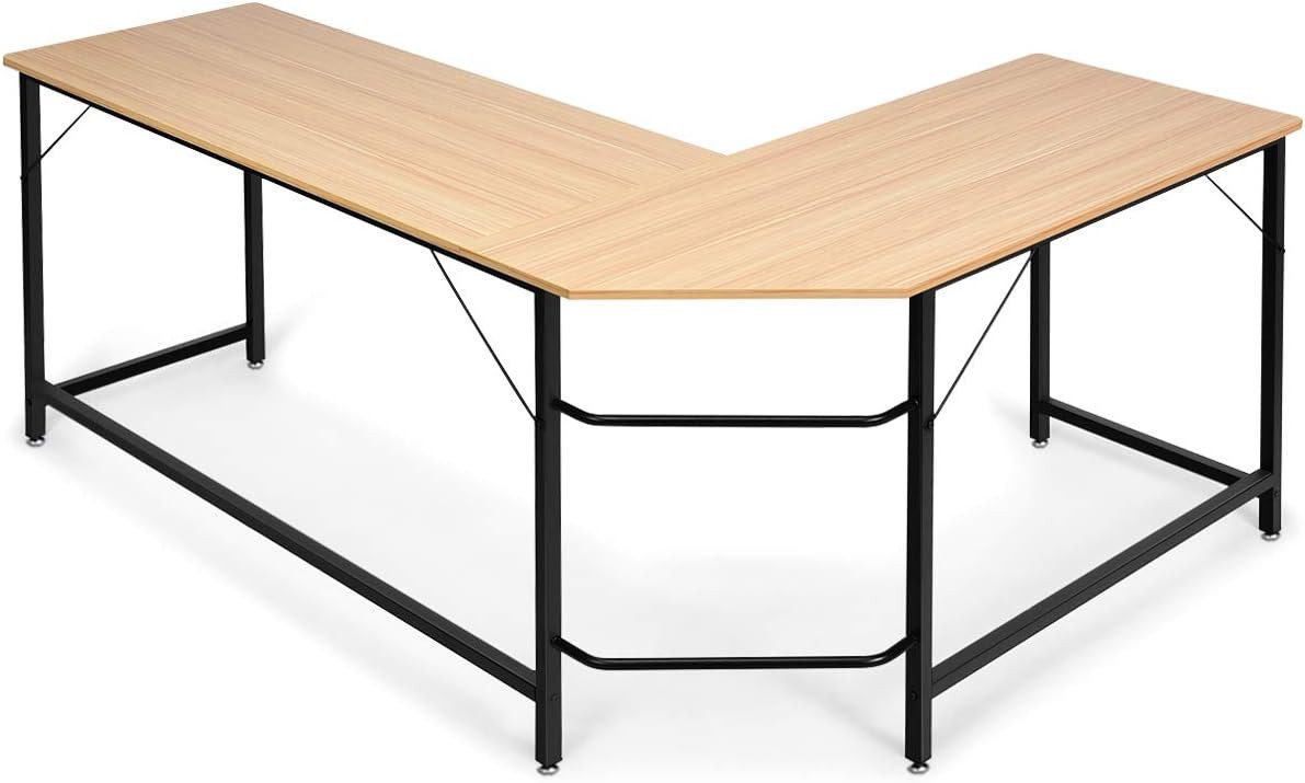 KOMFOTTEU Eckschreibtisch Computertisch Gaming Tisch, in L-Form, 167,5x125,5x73,5cm von KOMFOTTEU