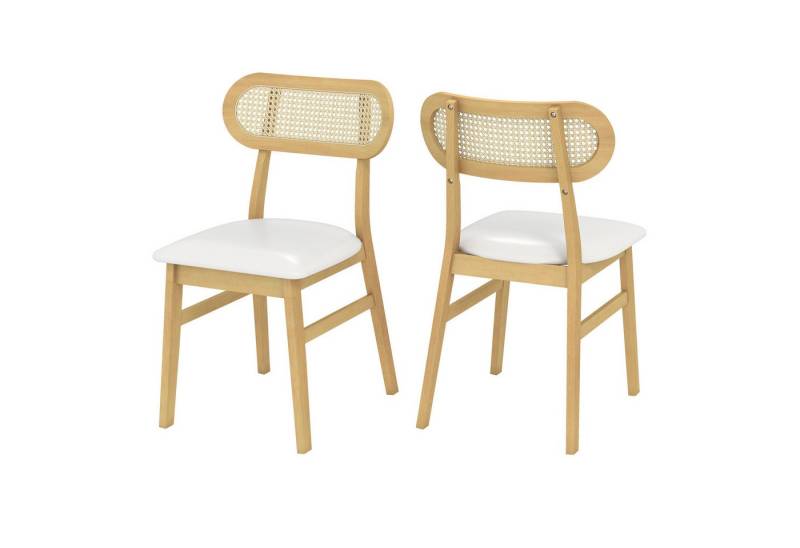 KOMFOTTEU Esszimmerstuhl (2er Set), Küchenstühle Polsterstühle Holzstühle mit Kunstleder von KOMFOTTEU
