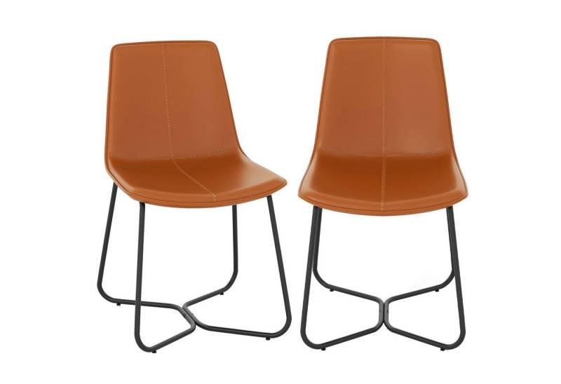 KOMFOTTEU Esszimmerstuhl (2er Set), Küchenstühle mit Rückenlehne & Metallbeinen von KOMFOTTEU