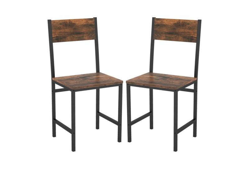 KOMFOTTEU Esszimmerstuhl (2er Set), Küchenstuhl mit Rückenlehne & Metallbeinen von KOMFOTTEU
