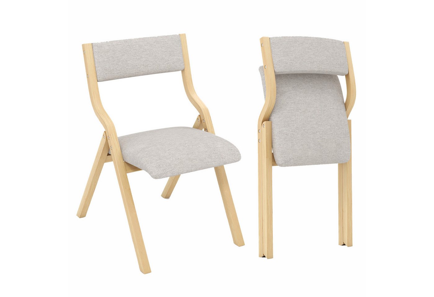 KOMFOTTEU Esszimmerstuhl (2er Set), küchenstühle klappbar, mit Holzrahmen von KOMFOTTEU