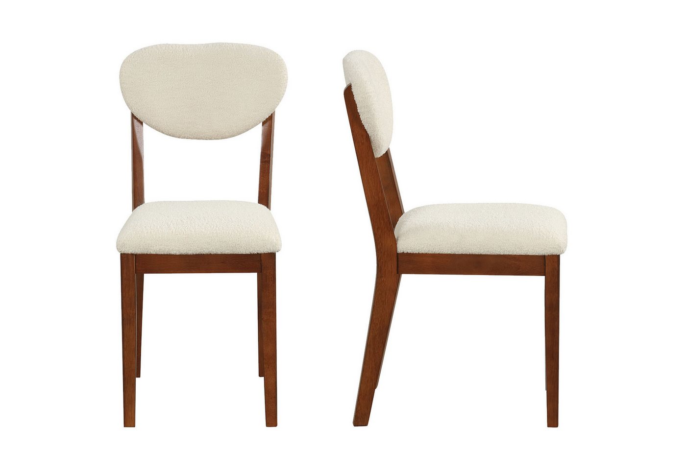 KOMFOTTEU Esszimmerstuhl (2er-Set), mit Holzrahmen, Rückenlehne & Sitzfläche von KOMFOTTEU