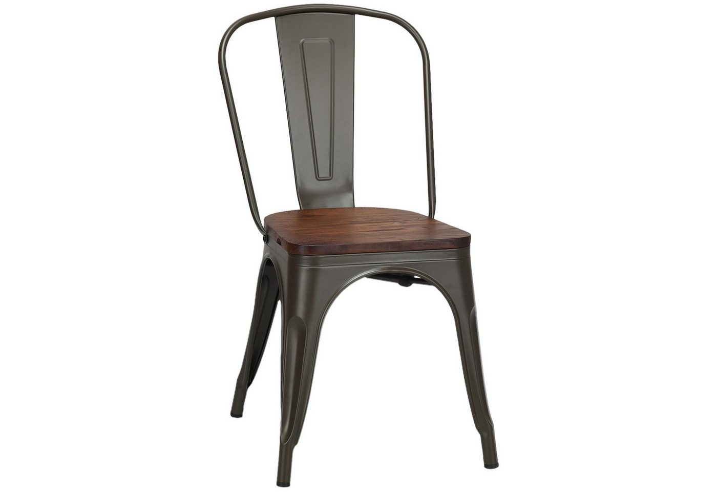 KOMFOTTEU Esszimmerstuhl Bistrostuhl (Set, 4 St), aus Massivholz & Metall,bis 150 kg von KOMFOTTEU