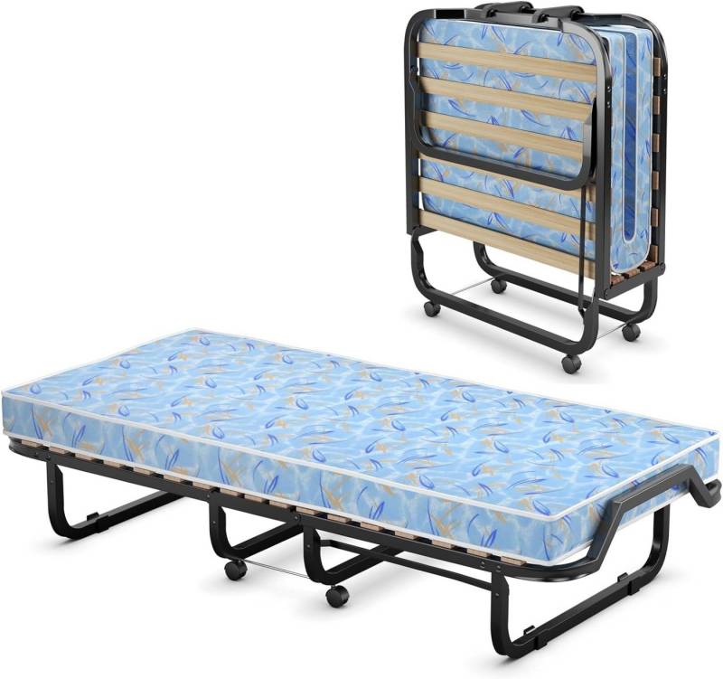 KOMFOTTEU Gästebett Einzelbett klappbar, 4 Universalrollen, 90×200 cm KOMFOTTEU Gästebett Einzelbett klappbar, 4 Universalrollen, 90×200 cm von KOMFOTTEU