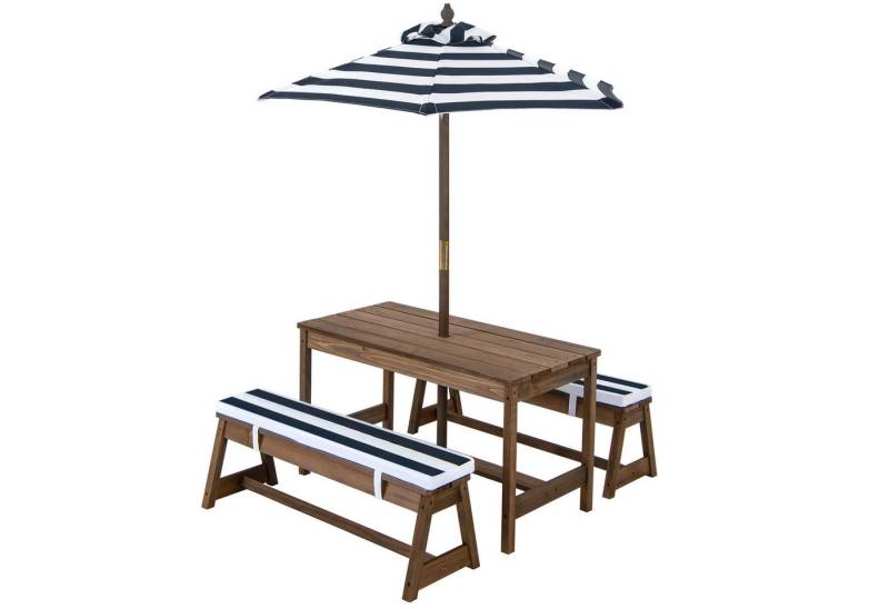 KOMFOTTEU Garten-Kindersitzgruppe Kindermöbelset, 3-Fach Höhenverstellbarer Sonnenschirm von KOMFOTTEU