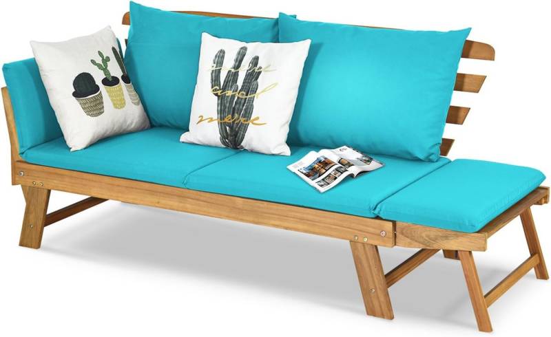 KOMFOTTEU Gartenbank 2-3 Sitzer Holzbank, mit Liegefunktion, klappbaren Seitenlehnen KOMFOTTEU Gartenbank 2-3 Sitzer Holzbank, mit Liegefunktion, klappbaren Seitenlehnen von KOMFOTTEU