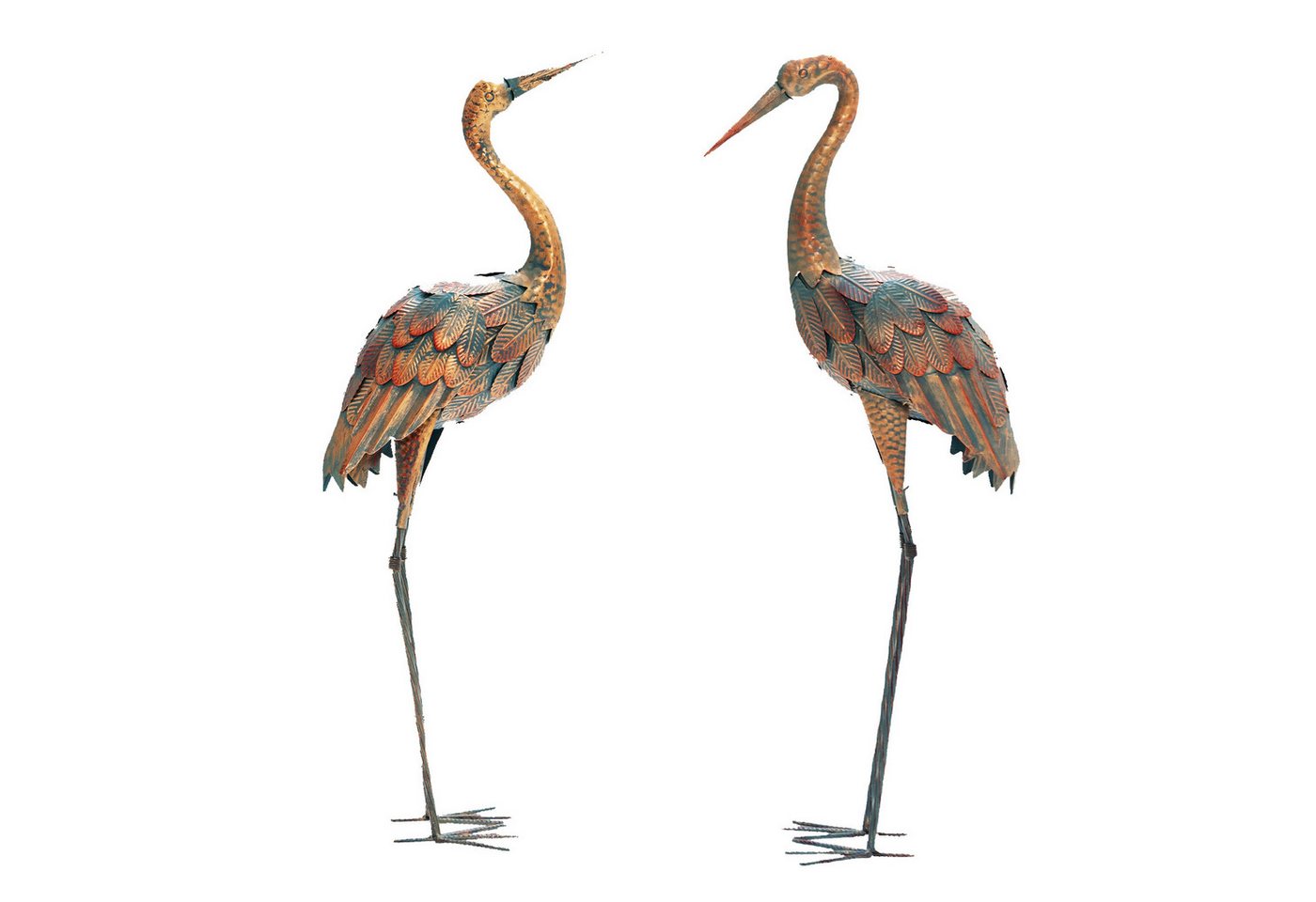 KOMFOTTEU Gartenfigur Gartendeko, (2er Set, 2 St), aus Metall, Kunstskulptur von KOMFOTTEU