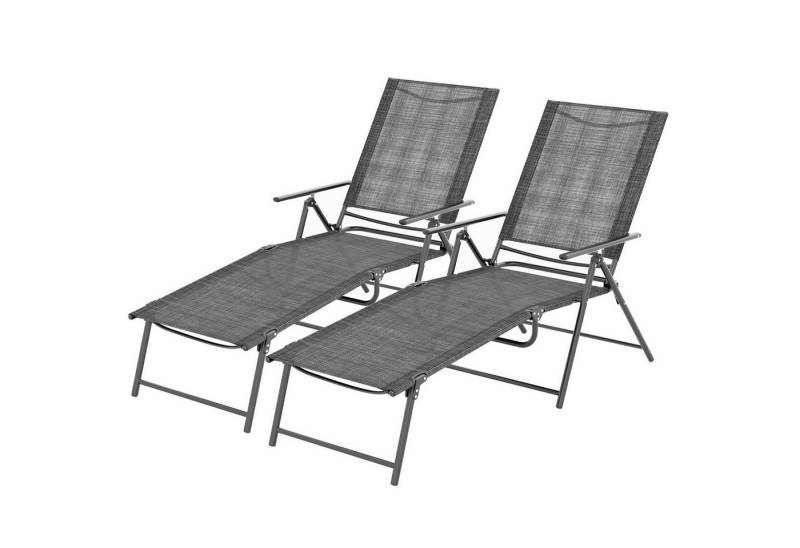 KOMFOTTEU Gartenliege, 2er Set Sonnenliege klappbar, bis 150kg von KOMFOTTEU