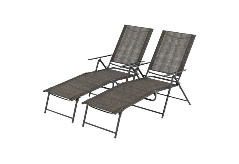 KOMFOTTEU Gartenliege, 2er Set Sonnenliege klappbar, bis 150kg von KOMFOTTEU