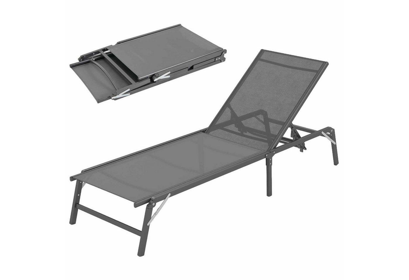 KOMFOTTEU Gartenliege, Sonnenliege klappbar mit 5-Positionen-Rückenlehne von KOMFOTTEU