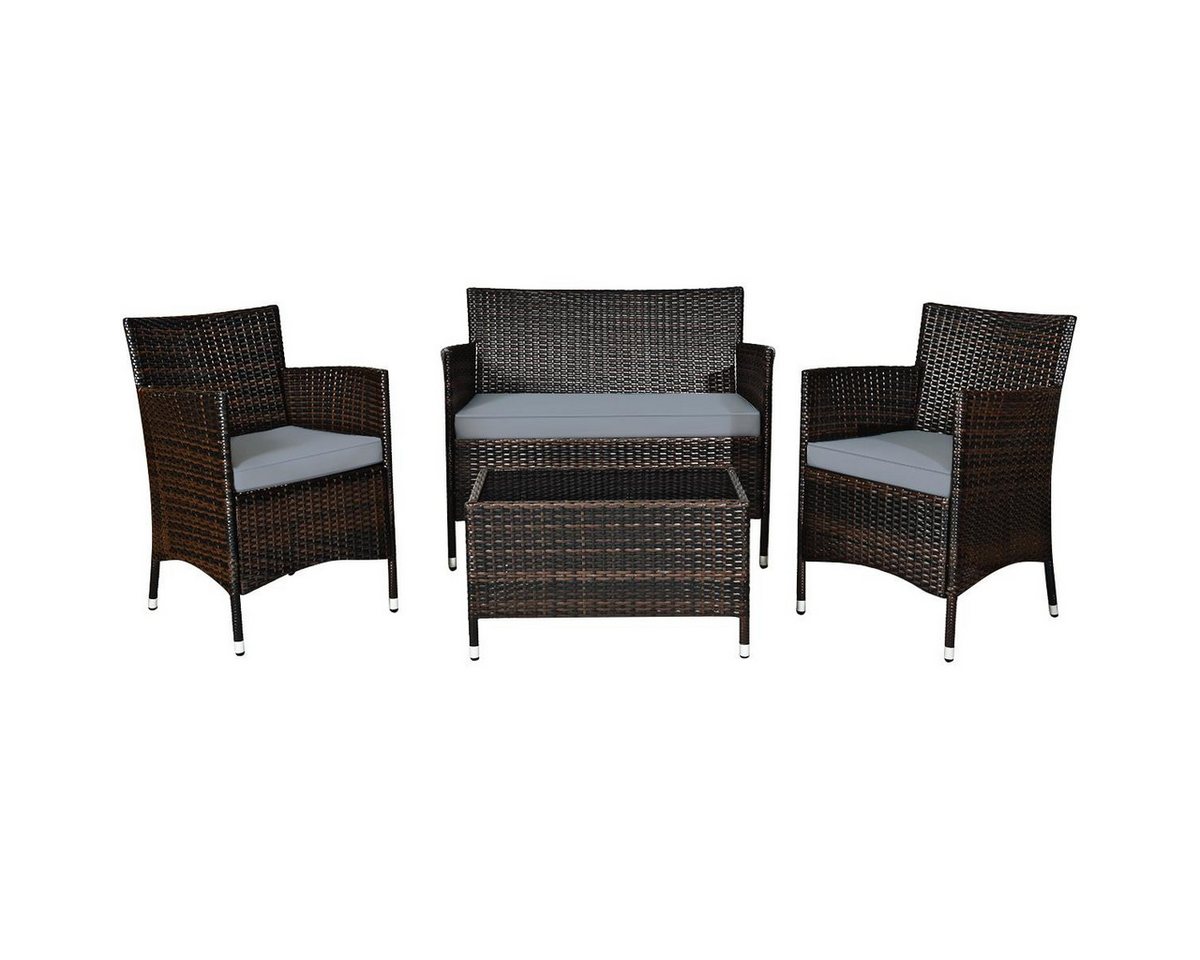 KOMFOTTEU Gartenlounge-Set Polyrattan Rattanmöbel, (Set, 4-tlg) von KOMFOTTEU