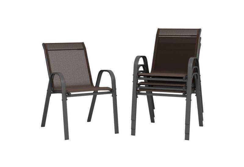 KOMFOTTEU Gartenstuhl (4 St), stapelbares Esszimmerstuhl-Set, für Garten, Terrasse von KOMFOTTEU