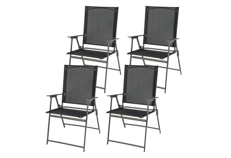 KOMFOTTEU Gartenstuhl Klappstuhl (Set, 4 St), mit Hochlehner & bequemer Armlehne von KOMFOTTEU