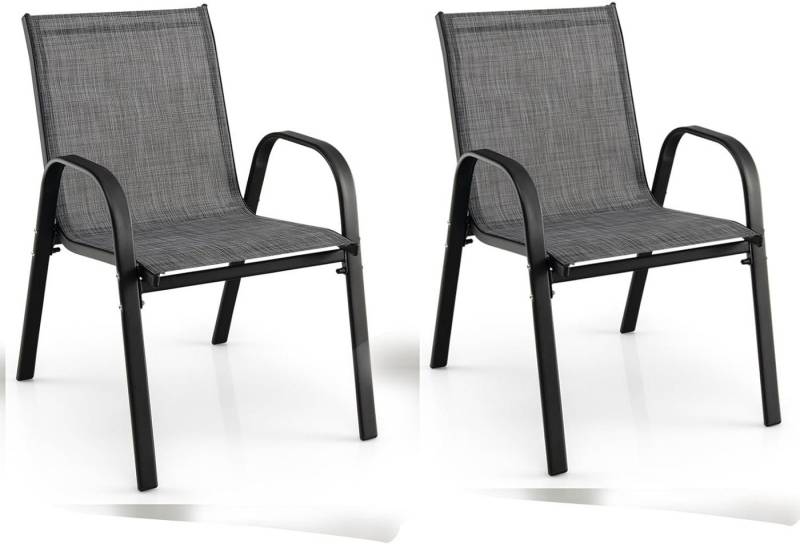 KOMFOTTEU Gartenstuhl Stapelstuhl (Set, 2 St), mit Handläufen von KOMFOTTEU