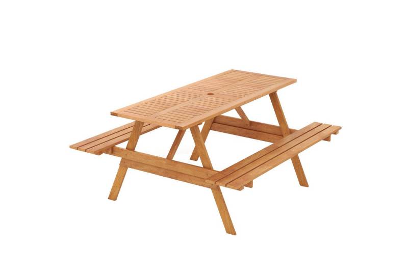 KOMFOTTEU Gartentisch, Picknicktisch Set mit Bänken für 6 Personen von KOMFOTTEU