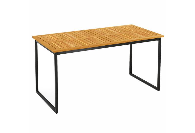 KOMFOTTEU Gartentisch, Terrassentisch mit 5cm Schirmloch & U-förmiger Rahmen von KOMFOTTEU