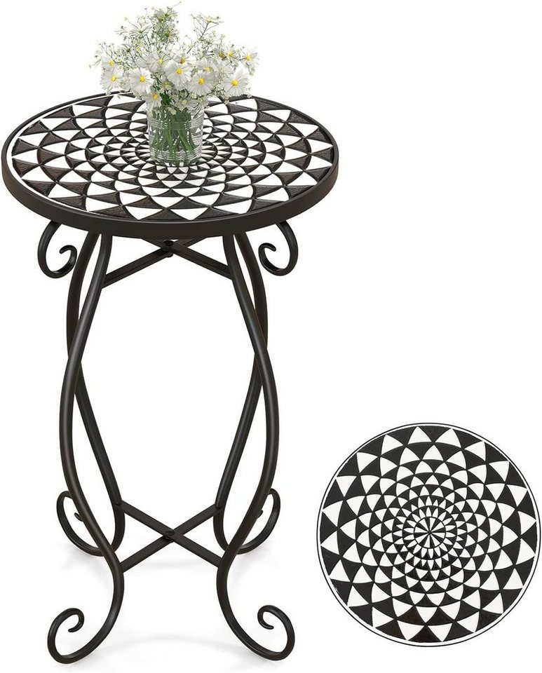 KOMFOTTEU Gartentisch Mosaik Beistelltisch, mit Metallgestell, Ø30cm von KOMFOTTEU