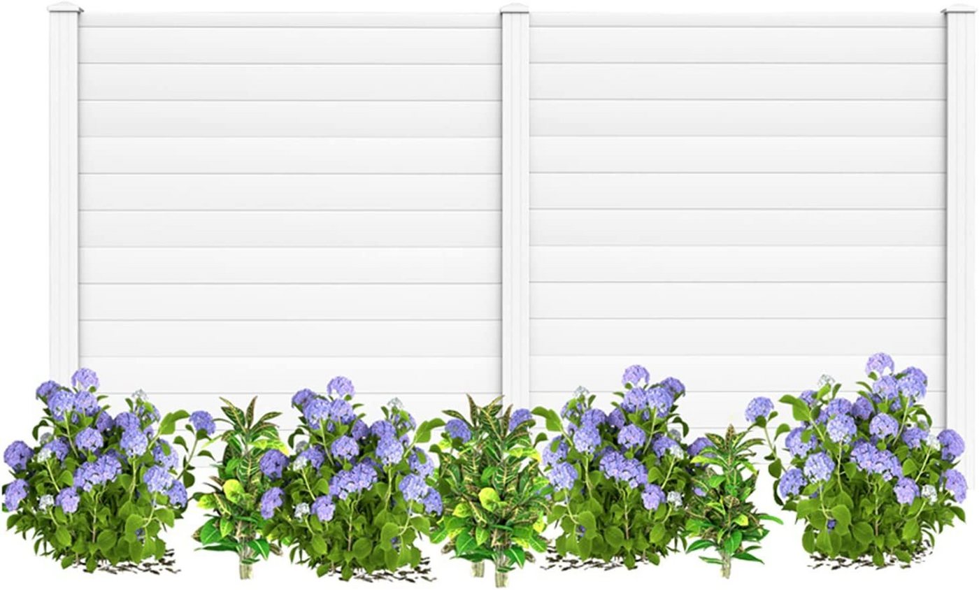 KOMFOTTEU Gartenzaun Sichtschutz, 2-teilig Zaun, PVC von KOMFOTTEU
