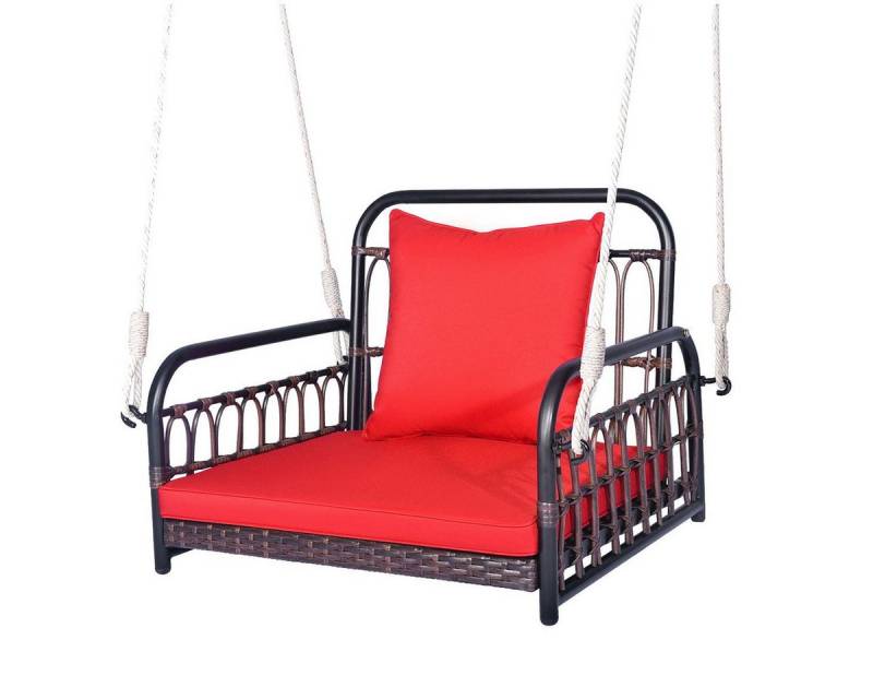 KOMFOTTEU Hängesessel Hängestuhl, aus Rattan & Metallrahmen,bis 180kg belastbar von KOMFOTTEU