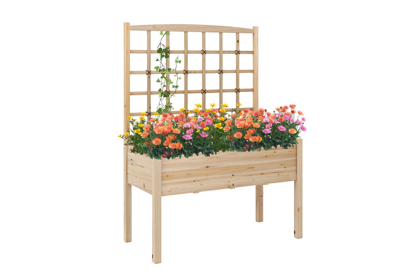 KOMFOTTEU Hochbeet, Blumenkasten mit Rankgitter & Spalier, 119 x 60 x 160cm KOMFOTTEU Hochbeet, Blumenkasten mit Rankgitter & Spalier, 119 x 60 x 160cm von KOMFOTTEU