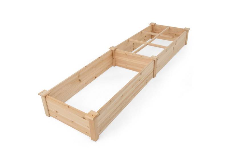 KOMFOTTEU Hochbeet, Gartenbeet mit 2 Pflanzkästen & Trennwänden von KOMFOTTEU