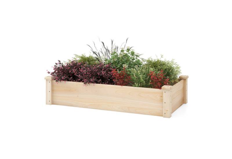 KOMFOTTEU Hochbeet, Gartenbeet mit offenem Boden, 120 x 61 x 25,5 cm von KOMFOTTEU