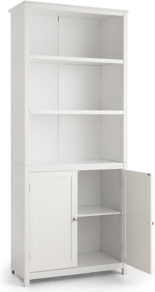 KOMFOTTEU Hochschrank Bücherschrank mit 3 offenen Ablagen, 74,5 x 35,5 x 181,5 cm von KOMFOTTEU