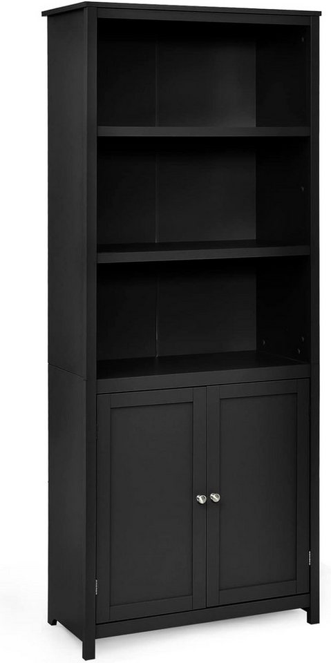 KOMFOTTEU Hochschrank Bücherschrank mit 3 offenen Ablagen, 74,5 x 35,5 x 181,5 cm von KOMFOTTEU