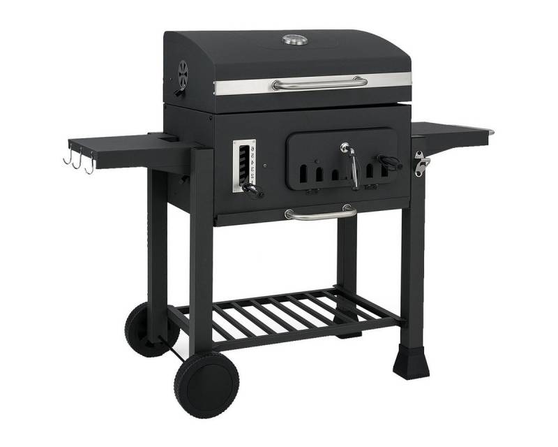 KOMFOTTEU Holzkohlegrill, Kohlegrill mit Rädern, Griffe & 6-fach Verstellbare Kohleschale von KOMFOTTEU