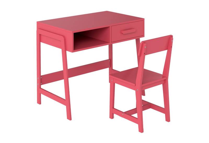 KOMFOTTEU Kinderschreibtisch, Kindersitzgruppe mit Stuhl, Schublade, 85 x 48 x 70 cm von KOMFOTTEU