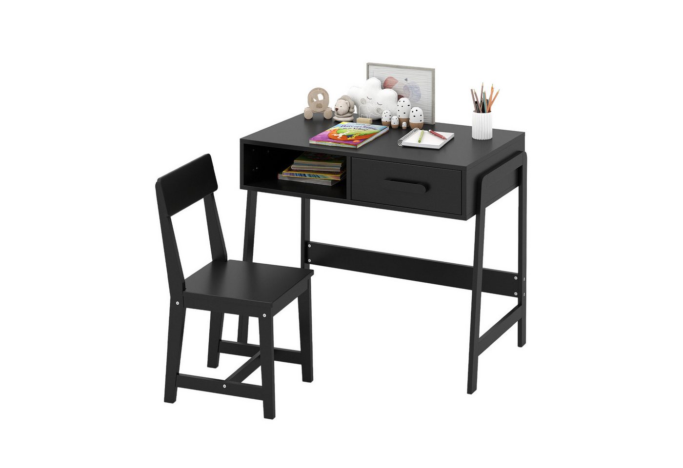 KOMFOTTEU Kinderschreibtisch Kindersitzgruppe, mit Schublade, aus Kiefernholz, für Kinder ab 3 Jahren KOMFOTTEU Kinderschreibtisch Kindersitzgruppe, mit Schublade, aus Kiefernholz, für Kinder ab 3 Jahren von KOMFOTTEU