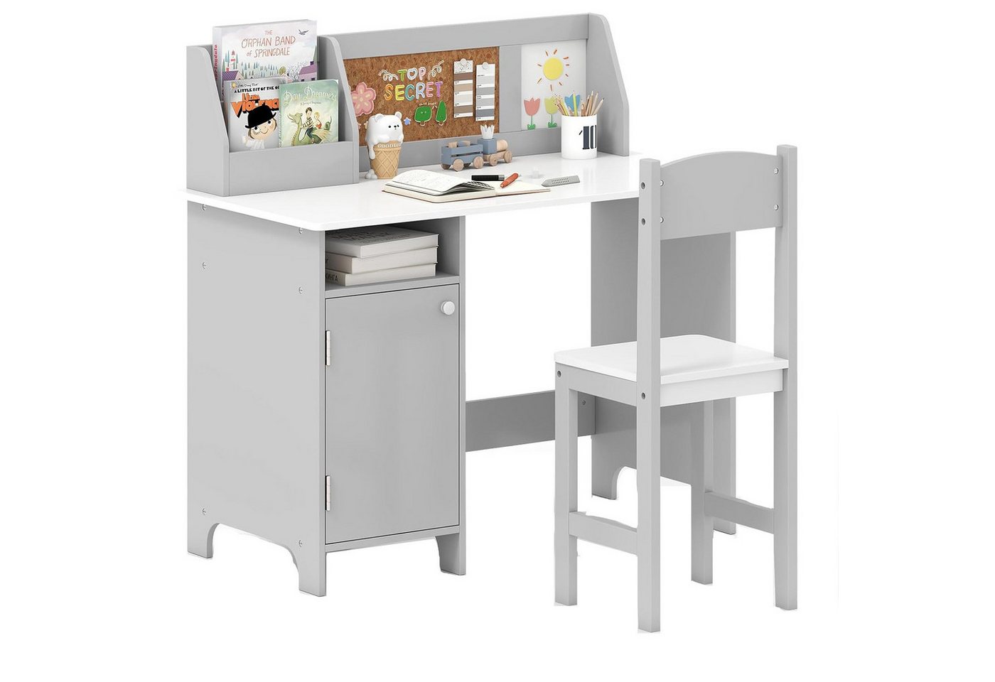 KOMFOTTEU Kinderschreibtisch mit Stuhl (Set), 74×29×29cm von KOMFOTTEU