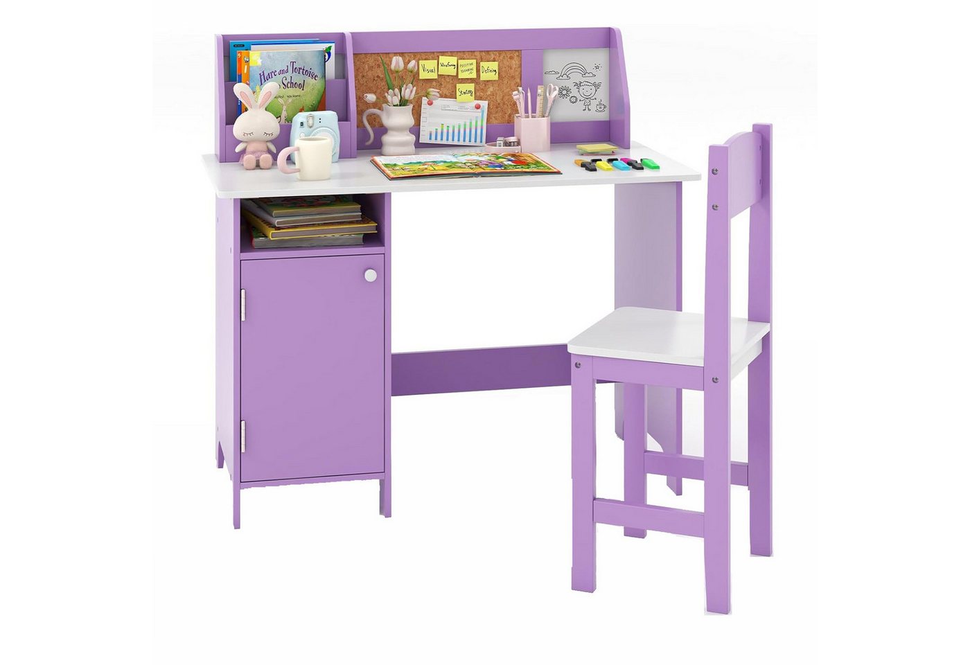 KOMFOTTEU Kinderschreibtisch mit Stuhl (Set), 74×29×29cm von KOMFOTTEU