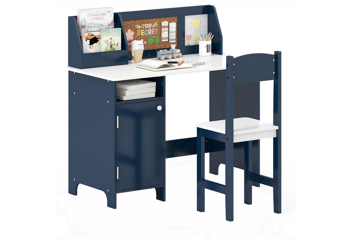 KOMFOTTEU Kinderschreibtisch mit Stuhl (Set), 74×29×29cm von KOMFOTTEU