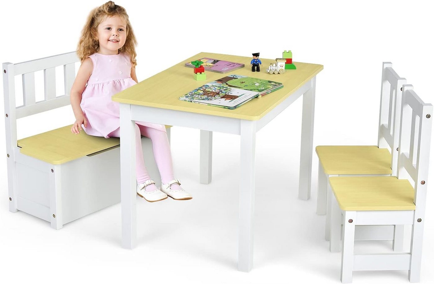 KOMFOTTEU Kindersitzgruppe 4 TLG., (Set), Tisch und 2 Stühle von KOMFOTTEU