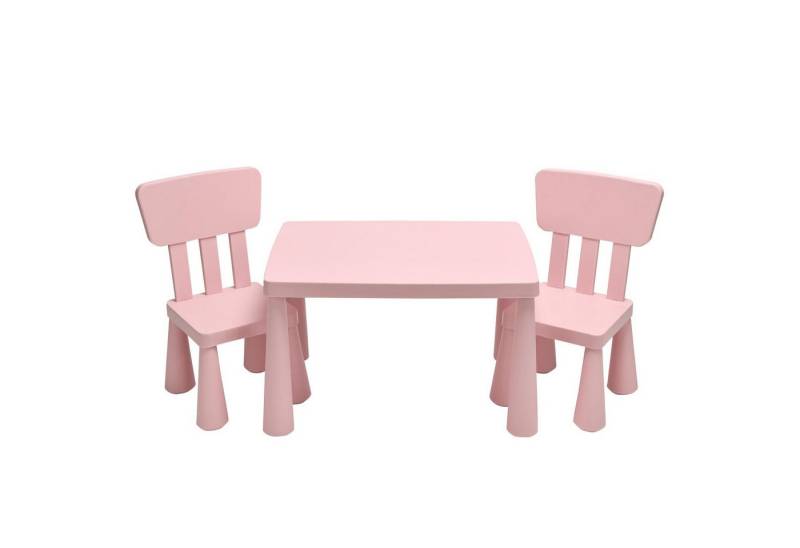 KOMFOTTEU Kindersitzgruppe Kindertisch mit 2 Stühlen, (Set), aus Kunststoff von KOMFOTTEU