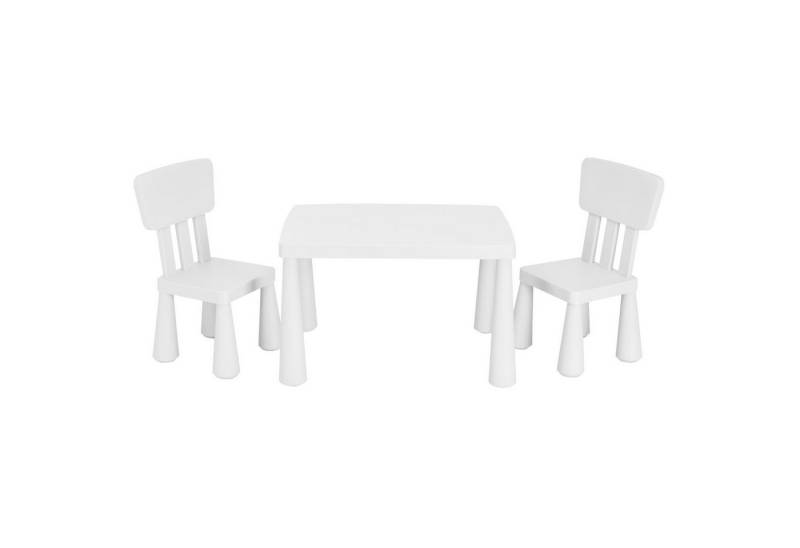 KOMFOTTEU Kindersitzgruppe Kindertisch mit 2 Stühlen, (Set), aus Kunststoff von KOMFOTTEU