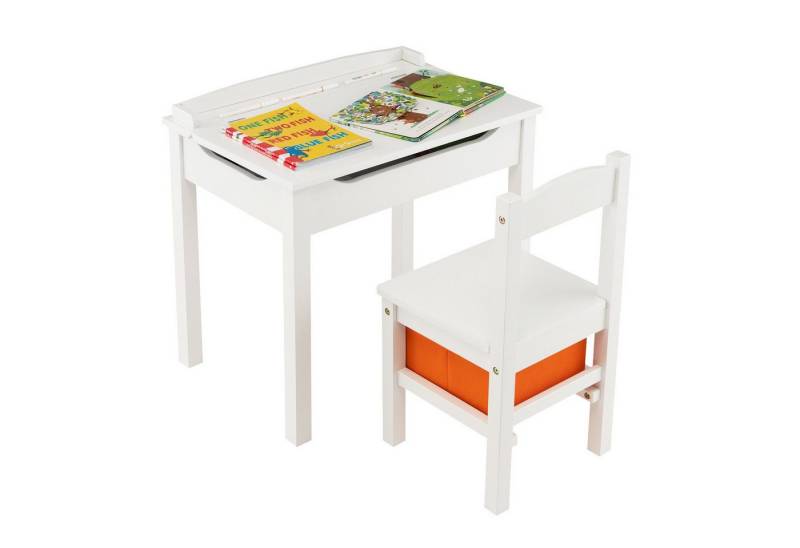 KOMFOTTEU Kindertisch, mit Stuhl, aufklappbarer Tischplatte & Sicherheitsgelenk & Haken KOMFOTTEU Kindertisch, mit Stuhl, aufklappbarer Tischplatte & Sicherheitsgelenk & Haken von KOMFOTTEU