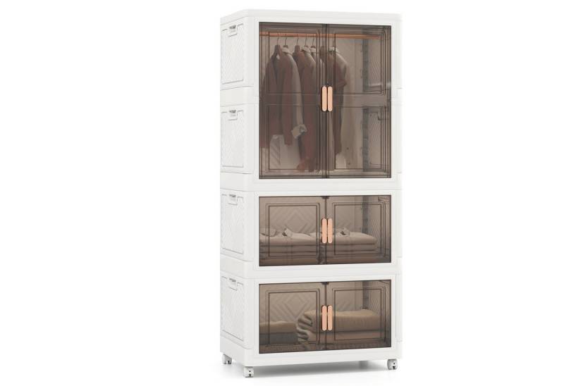 KOMFOTTEU Kleiderschrank Klappkommode mit Kleiderstange & 10 Kleiderbügeln von KOMFOTTEU