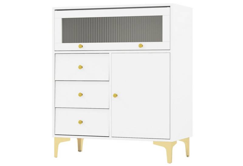 KOMFOTTEU Kommode, Sideboard mit 3 Schubladen & Schränken von KOMFOTTEU