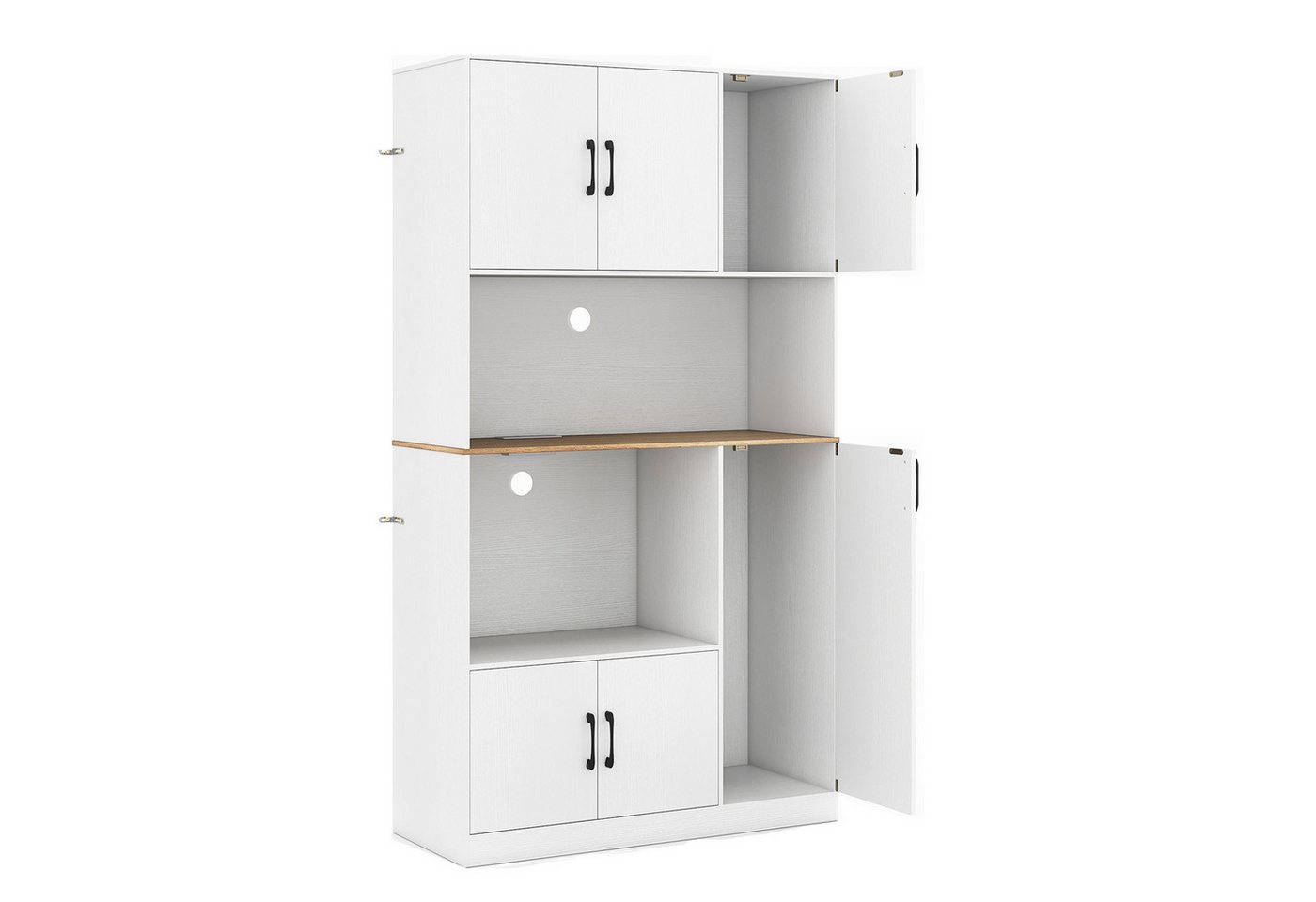 KOMFOTTEU Küchenbuffet Küchenschrank Hochregal mit 4 Schränken mit Türen von KOMFOTTEU