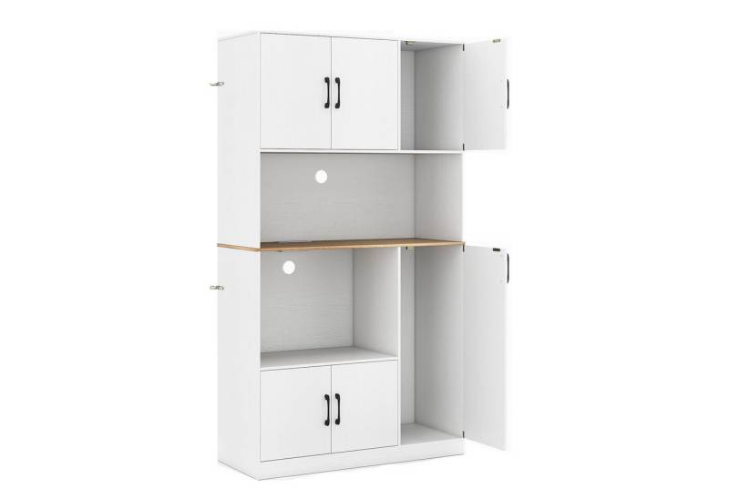 KOMFOTTEU Küchenbuffet Küchenschrank Hochregal mit 4 Schränken mit Türen von KOMFOTTEU