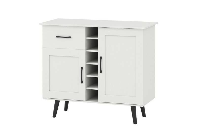 KOMFOTTEU Küchenbuffet Sideboard Weinschrank mit Schublade & 2 Türen von KOMFOTTEU