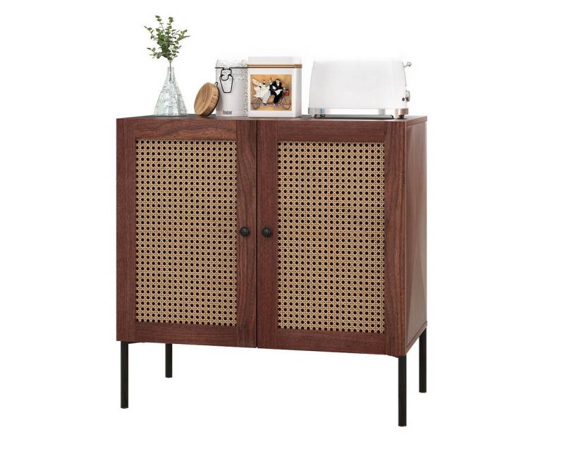 KOMFOTTEU Küchenbuffet Sideboard mit Rattantür & erhöhten Metallbeinen KOMFOTTEU Küchenbuffet Sideboard mit Rattantür & erhöhten Metallbeinen von KOMFOTTEU