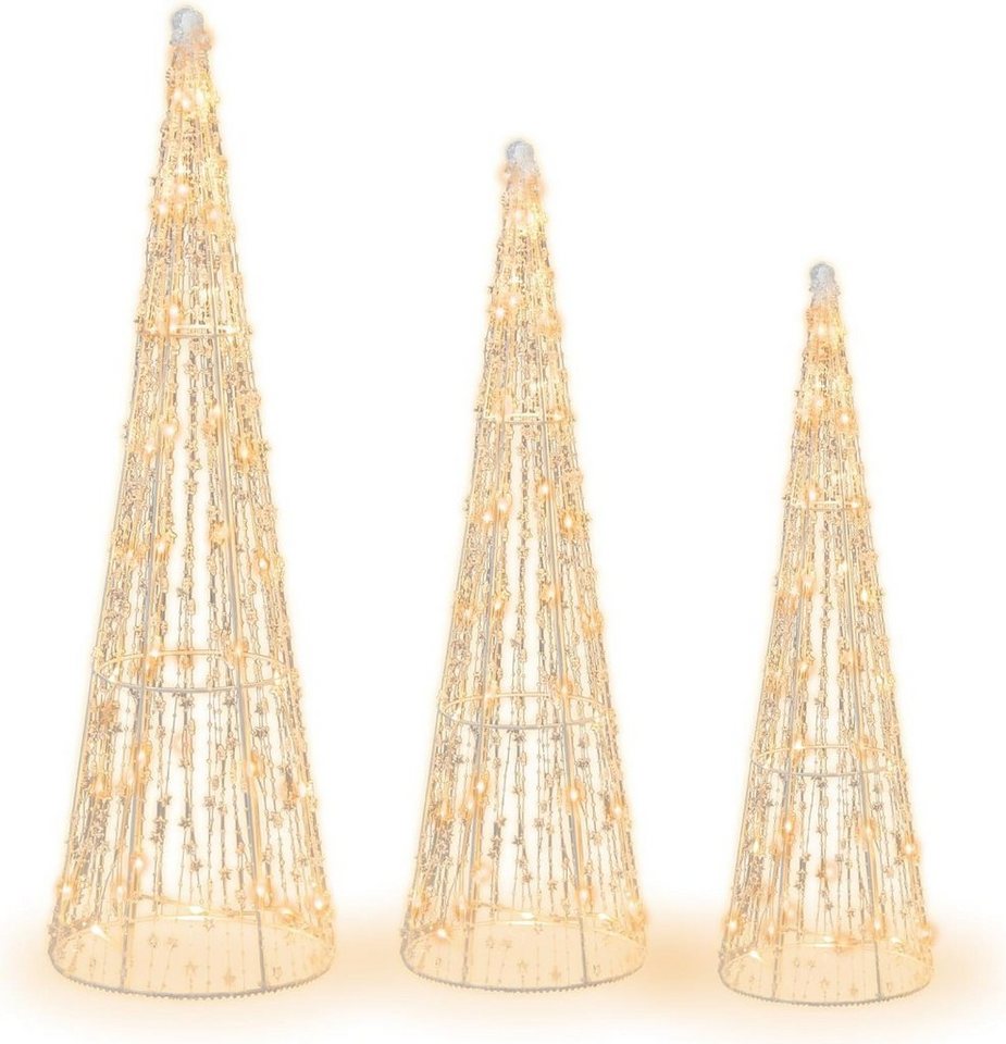 KOMFOTTEU Künstlicher Weihnachtsbaum LED, mit 90 Lichtern warmweiß, Lichterkette & Sternschnüren von KOMFOTTEU