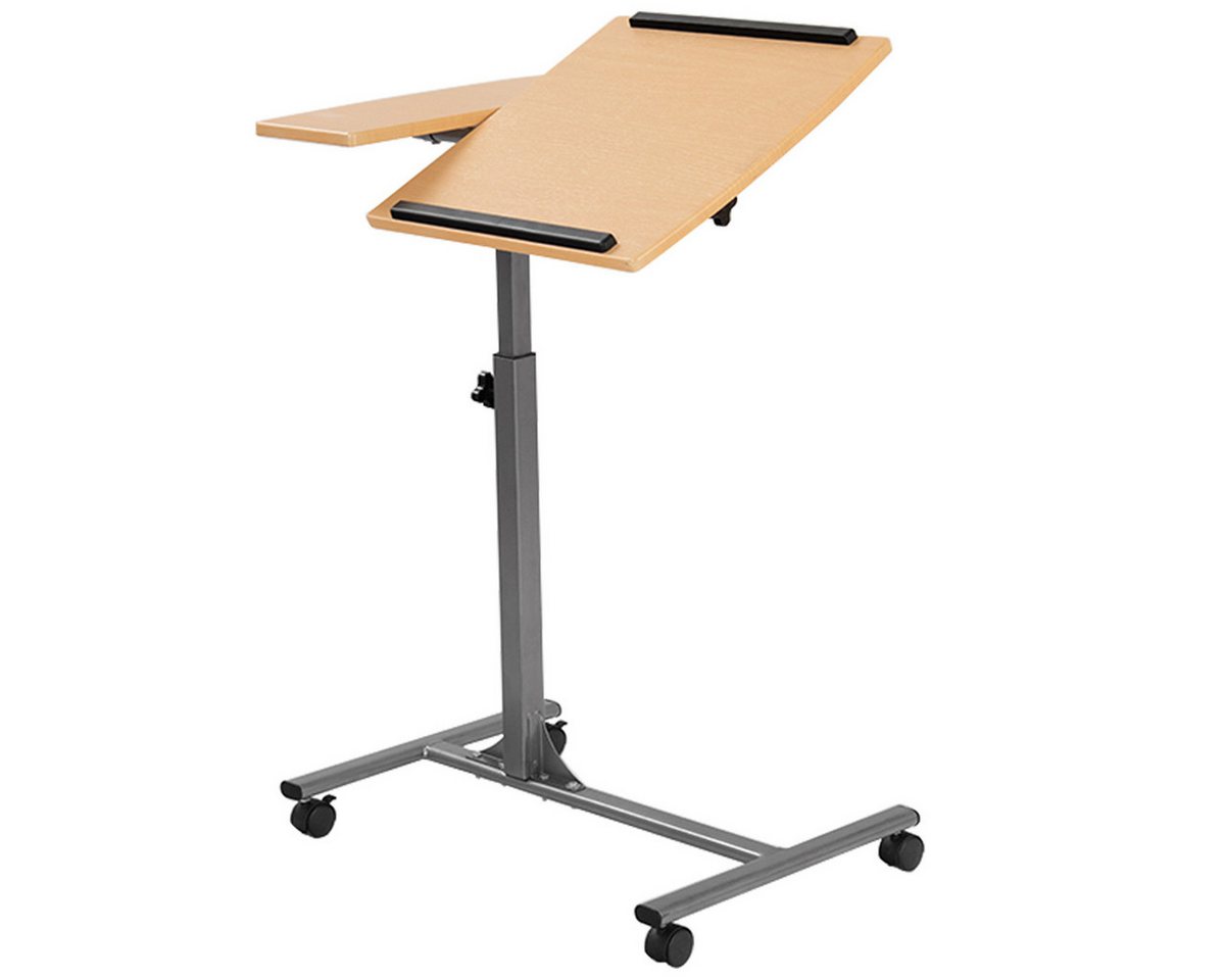 KOMFOTTEU Laptoptisch Laptopständer, höhenverstellbar, drehbar, mit Rollen, 71-93 cm x 64 x 45 cm von KOMFOTTEU