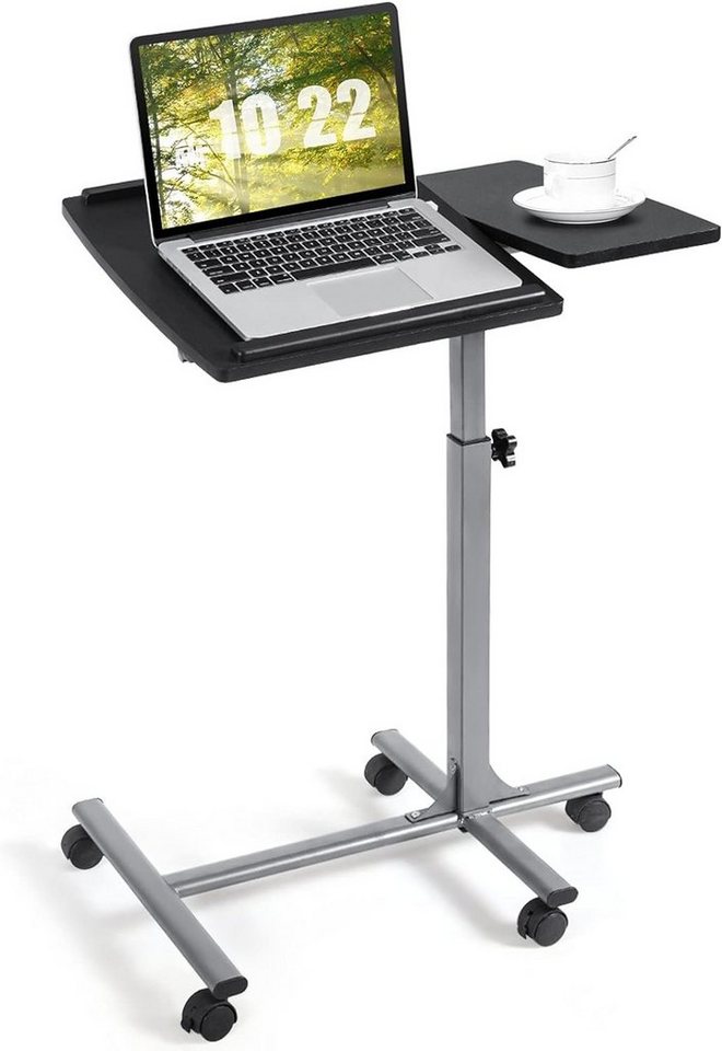 KOMFOTTEU Laptoptisch mobiler Laptopständer, Höhenverstellbar, mit 5 Rädern von KOMFOTTEU