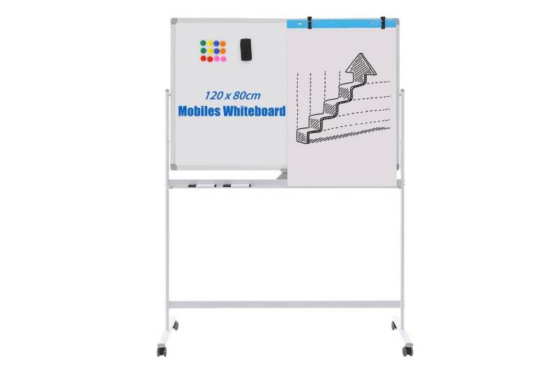 KOMFOTTEU Magnettafel doppelseitiges Whiteboard, mit Ständer, 120 x 80cm von KOMFOTTEU